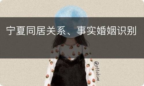 宁夏同居关系、事实婚姻识别