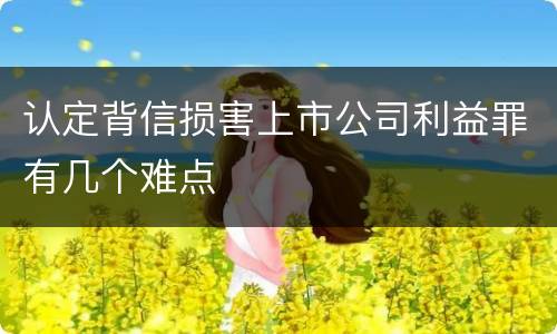 认定背信损害上市公司利益罪有几个难点