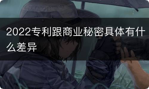 2022专利跟商业秘密具体有什么差异