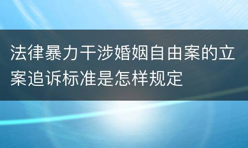 法律暴力干涉婚姻自由案的立案追诉标准是怎样规定