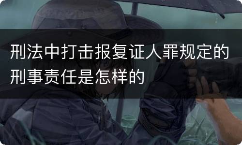 刑法中打击报复证人罪规定的刑事责任是怎样的