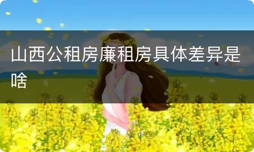 山西公租房廉租房具体差异是啥