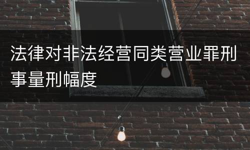 法律对非法经营同类营业罪刑事量刑幅度