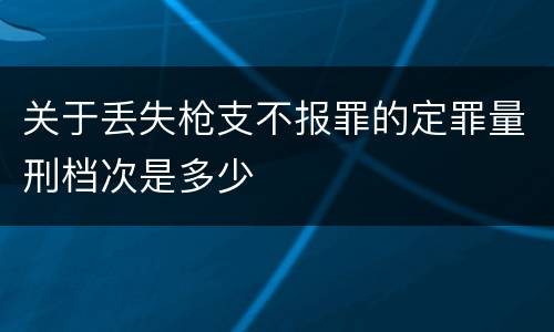 关于丢失枪支不报罪的定罪量刑档次是多少
