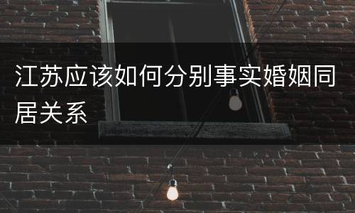 江苏应该如何分别事实婚姻同居关系