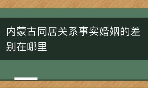 内蒙古同居关系事实婚姻的差别在哪里