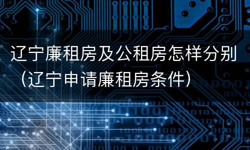 辽宁廉租房及公租房怎样分别（辽宁申请廉租房条件）