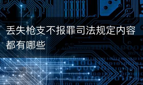 丢失枪支不报罪司法规定内容都有哪些