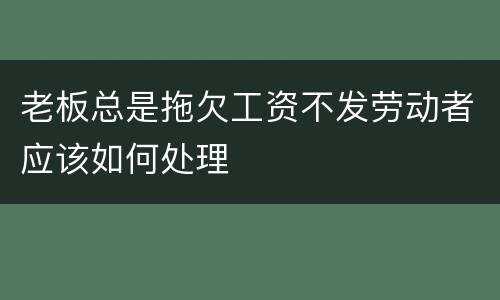 老板总是拖欠工资不发劳动者应该如何处理