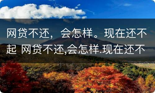 网贷不还，会怎样。现在还不起 网贷不还,会怎样.现在还不起了