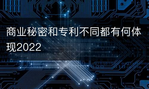 商业秘密和专利不同都有何体现2022