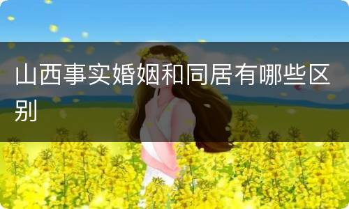 山西事实婚姻和同居有哪些区别