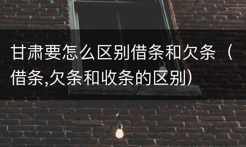 甘肃要怎么区别借条和欠条（借条,欠条和收条的区别）