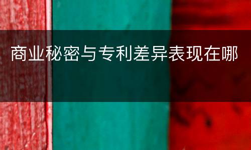 商业秘密与专利差异表现在哪