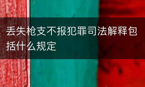 丢失枪支不报犯罪司法解释包括什么规定