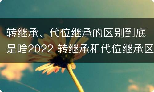 转继承、代位继承的区别到底是啥2022 转继承和代位继承区别