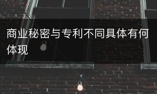 商业秘密与专利不同具体有何体现