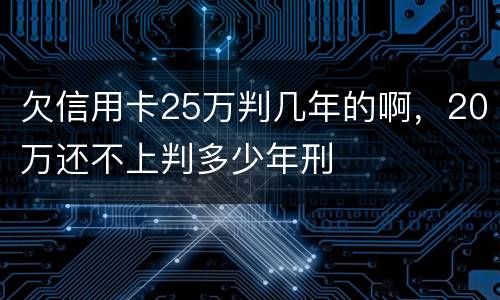 欠信用卡25万判几年的啊，20万还不上判多少年刑