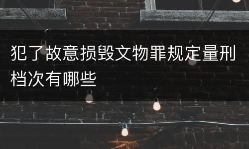 犯了故意损毁文物罪规定量刑档次有哪些