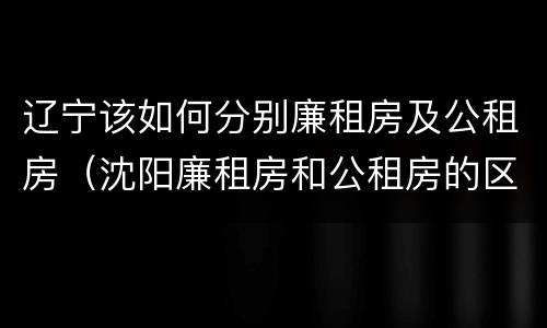辽宁该如何分别廉租房及公租房（沈阳廉租房和公租房的区别）