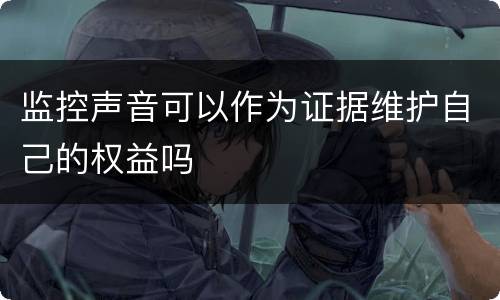 监控声音可以作为证据维护自己的权益吗