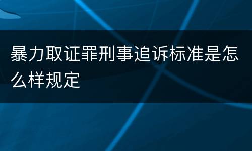 暴力取证罪刑事追诉标准是怎么样规定