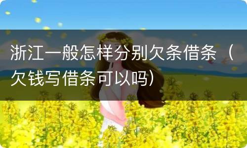 浙江一般怎样分别欠条借条（欠钱写借条可以吗）