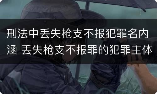 刑法中丢失枪支不报犯罪名内涵 丢失枪支不报罪的犯罪主体只能是什么