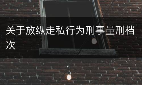 关于放纵走私行为刑事量刑档次