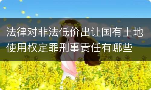 法律对非法低价出让国有土地使用权定罪刑事责任有哪些
