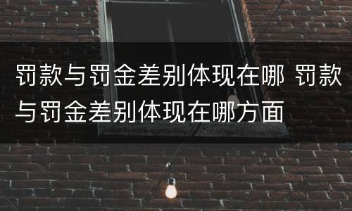 罚款与罚金差别体现在哪 罚款与罚金差别体现在哪方面