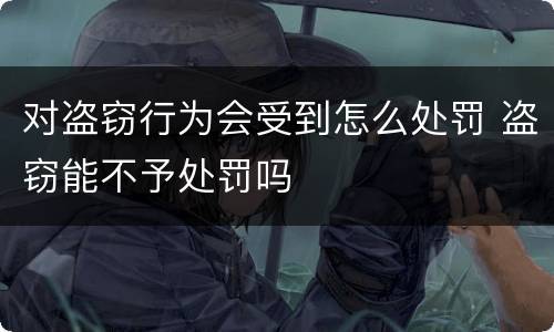 对盗窃行为会受到怎么处罚 盗窃能不予处罚吗