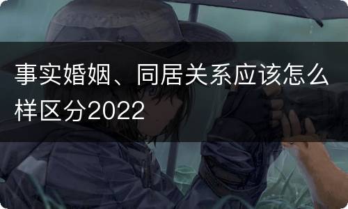 事实婚姻、同居关系应该怎么样区分2022