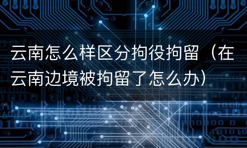 云南怎么样区分拘役拘留（在云南边境被拘留了怎么办）