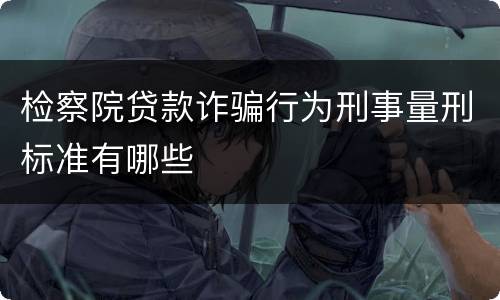 检察院贷款诈骗行为刑事量刑标准有哪些