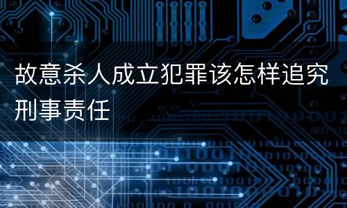 故意杀人成立犯罪该怎样追究刑事责任
