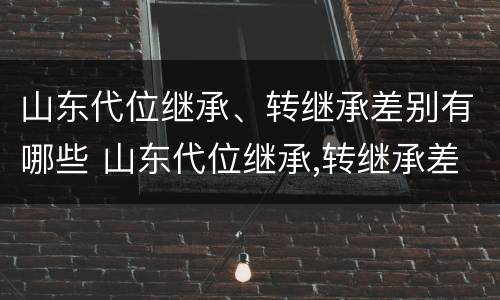 山东代位继承、转继承差别有哪些 山东代位继承,转继承差别有哪些条件