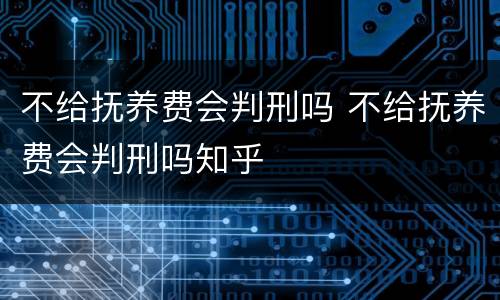 不给抚养费会判刑吗 不给抚养费会判刑吗知乎