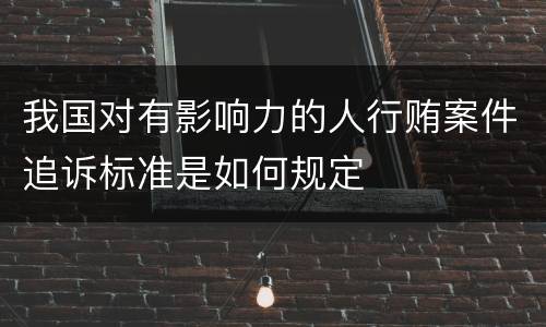 我国对有影响力的人行贿案件追诉标准是如何规定