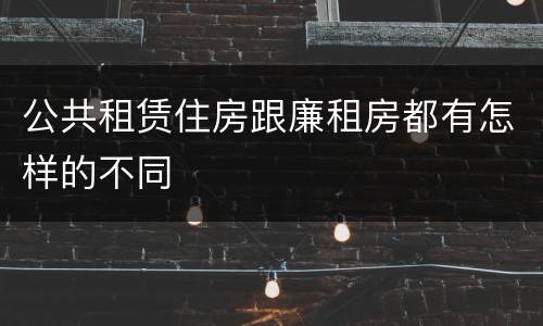 公共租赁住房跟廉租房都有怎样的不同