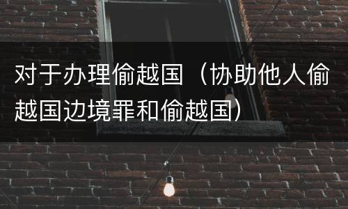 对于办理偷越国（协助他人偷越国边境罪和偷越国）