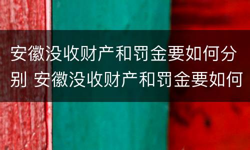 安徽没收财产和罚金要如何分别 安徽没收财产和罚金要如何分别缴纳