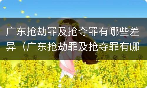 广东抢劫罪及抢夺罪有哪些差异（广东抢劫罪及抢夺罪有哪些差异处罚）