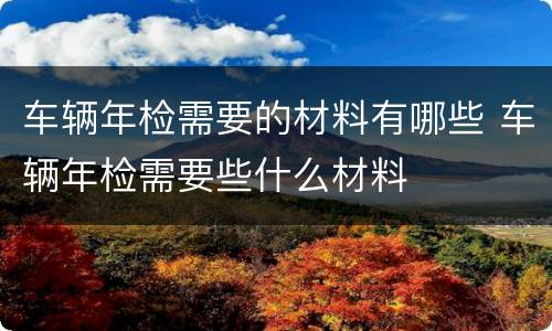 车辆年检需要的材料有哪些 车辆年检需要些什么材料