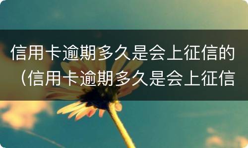 信用卡逾期多久是会上征信的（信用卡逾期多久是会上征信的呢）