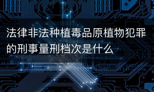 法律非法种植毒品原植物犯罪的刑事量刑档次是什么