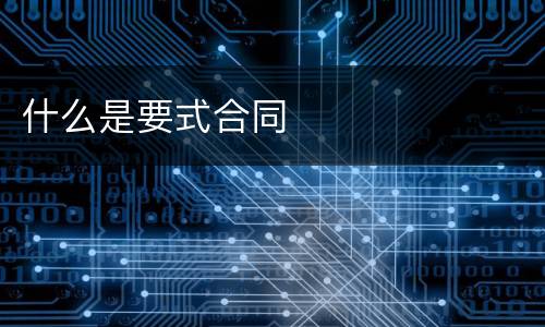 什么是要式合同