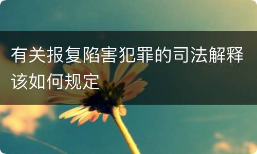 有关报复陷害犯罪的司法解释该如何规定