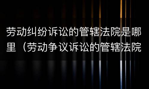 劳动纠纷诉讼的管辖法院是哪里（劳动争议诉讼的管辖法院）