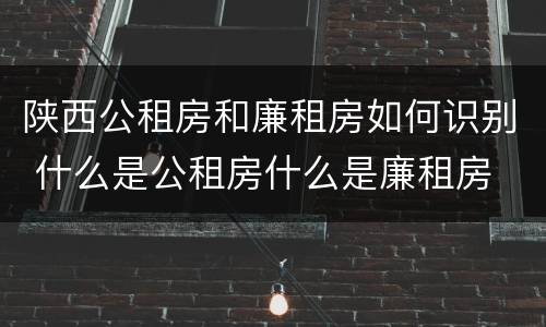 陕西公租房和廉租房如何识别 什么是公租房什么是廉租房